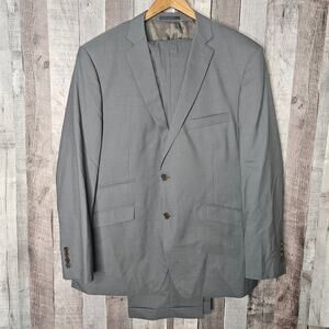 Tallia est 1893 Gray Stripe Suite Coat 100% Wool Men's 48R Pants 42 x 30 Gift